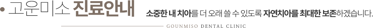 고운미소치과 진료안내