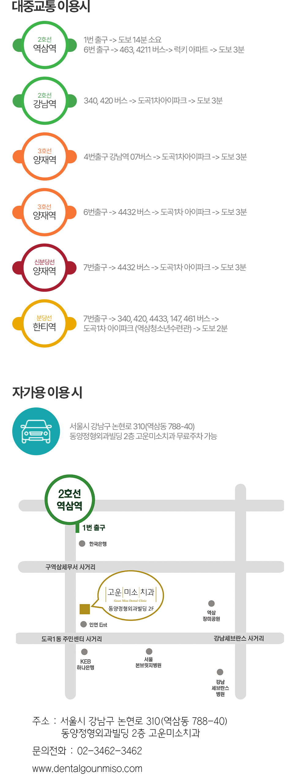 지하철,버스,자가용 이용시
